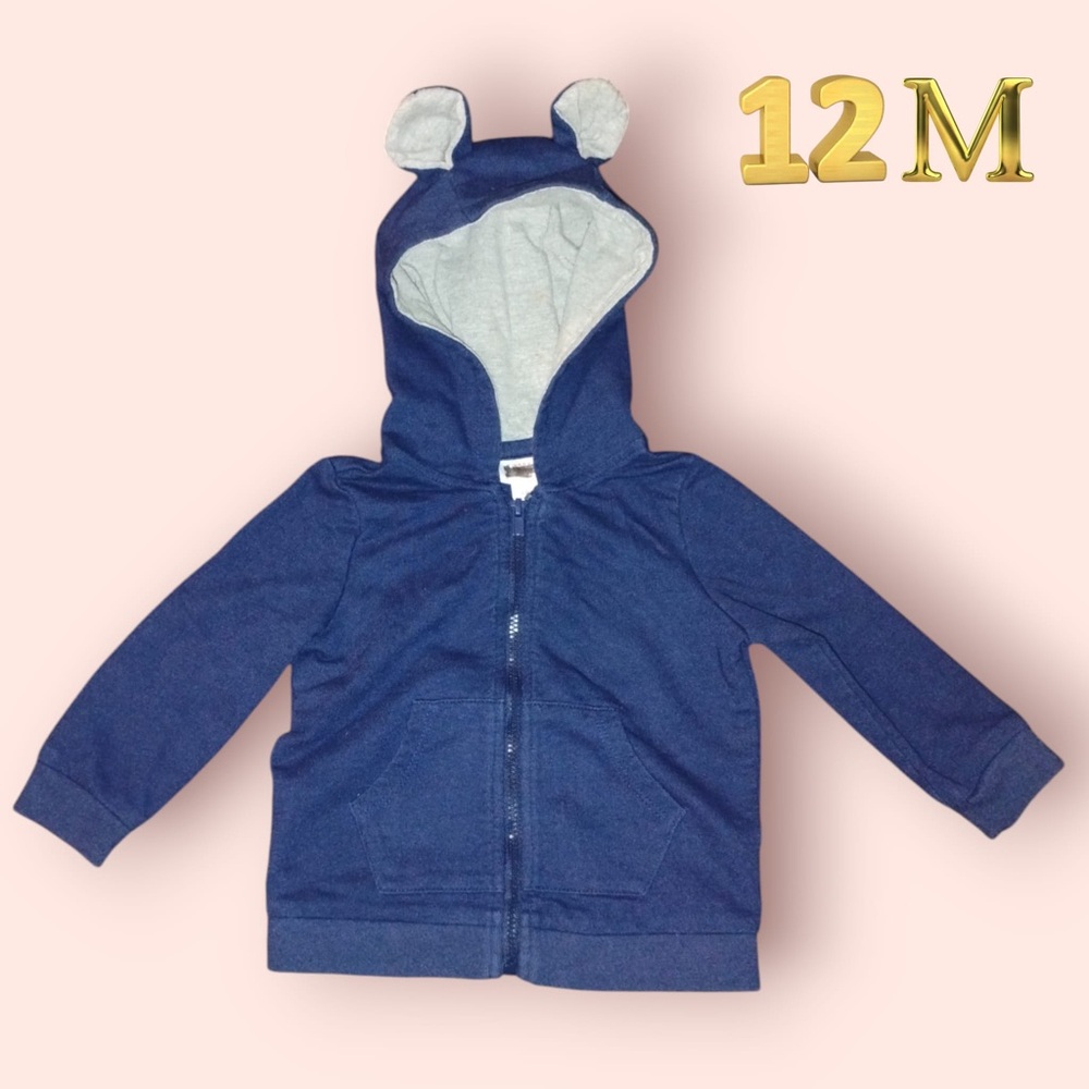 Bundle of 14 baby sweaters with hoodie and regular sweaters.